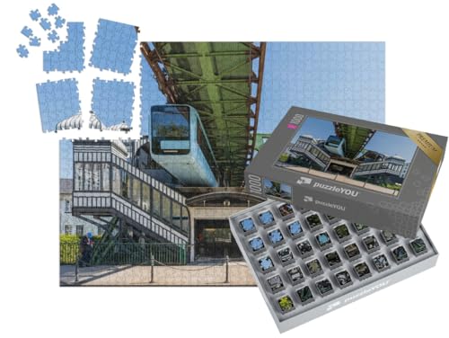 puzzleYOU: SMART Sorted® | Puzzle 1000 Teile leicht gemacht „Schwebebahn in Wuppertal, Nordrhein-Westfalen, Deutschland“ – aus der Puzzle-Kollektion Wuppertal von puzzleYOU