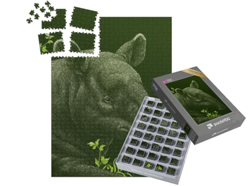 puzzleYOU: SMART Sorted® | Puzzle 1000 Teile leicht gemacht „Tapir“ von puzzleYOU