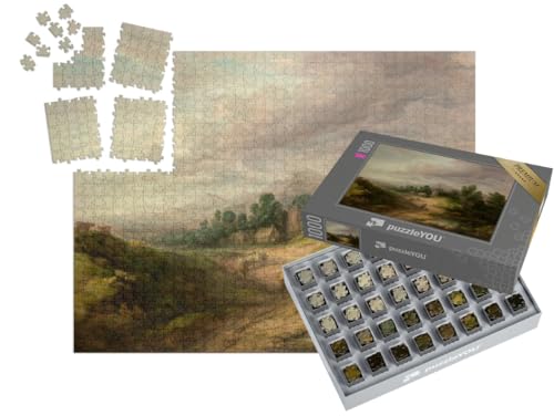puzzleYOU: SMART Sorted® | Puzzle 1000 Teile leicht gemacht „Thomas Gainsborough - Bewaldete Hochgebirgslandschaft“ von puzzleYOU
