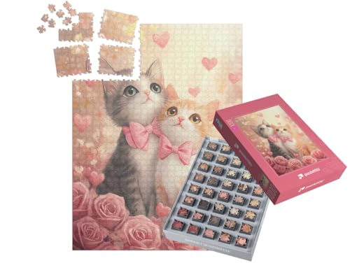 puzzleYOU: SMART Sorted® | Puzzle 1000 Teile leicht gemacht „Unsere kleine Welt“ – aus der Puzzle-Kollektion Katzen-Puzzles von puzzleYOU
