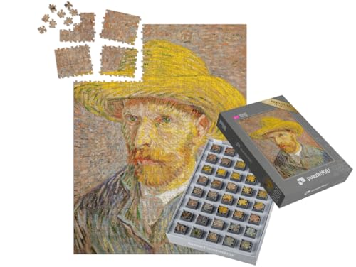 puzzleYOU: SMART Sorted® | Puzzle 1000 Teile leicht gemacht „Vincent Van Gogh - Selbstbildnis mit Strohhut“ von puzzleYOU