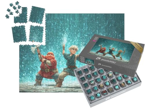 puzzleYOU: SMART Sorted® | Puzzle 1000 Teile leicht gemacht „Wasserfest der kleinen Helden“ – aus der Puzzle-Kollektion Anime von puzzleYOU
