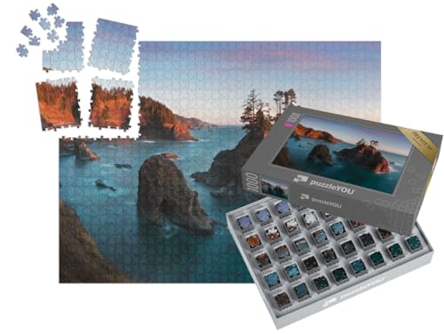 puzzleYOU: SMART Sorted® | Puzzle 1000 Teile leicht gemacht „Wunderschöne Küste in Oregon, USA“ – aus der Puzzle-Kollektion Strand & Meer von puzzleYOU