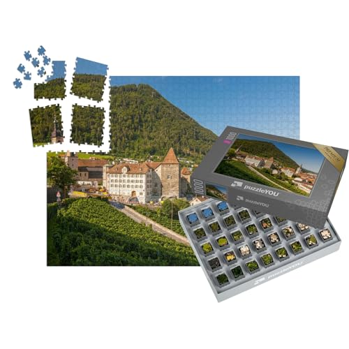 puzzleYOU: SMART Sorted® | Puzzle 1000 Teile leicht gemacht „Wunderschönes Chur, Hauptstadt des Kantons Graubünden, Schweiz“ – aus der Puzzle-Kollektion Schweiz von puzzleYOU