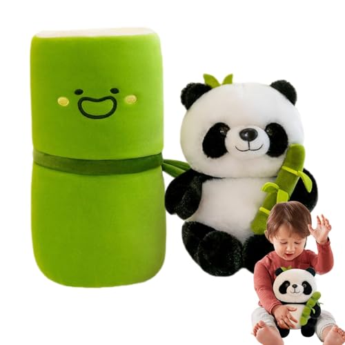 puzzlegame Bambusrohr-Panda-Plüschspielzeug, 35 cm süße Panda bär-Plüschpuppe für Kinder, interaktives Spielzeug Panda-Plüschspielzeug für die Babyparty-Dekoration von puzzlegame