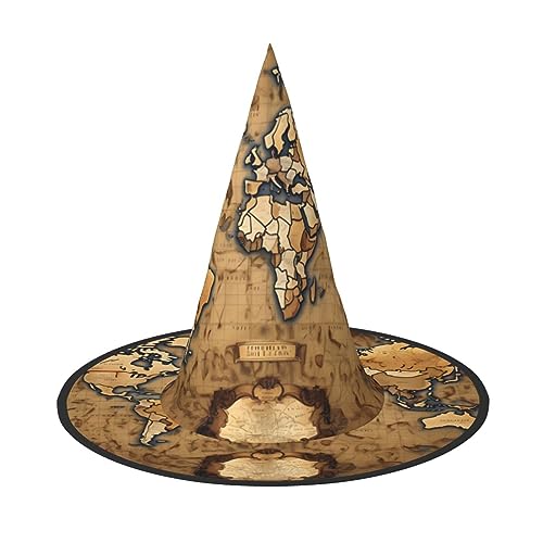 pvinnk Alte gebeizte Weltkarte Druck über lebendigem Karneval Halloween Hut Erwachsene Kostüm Zubehör für Mottopartys pvinnk Alte gebeizte Weltkarte Druck über lebendigem Karneval Halloween Hut Erwachsene Kostüm Zubehör für Mottopartys von pvinnk
