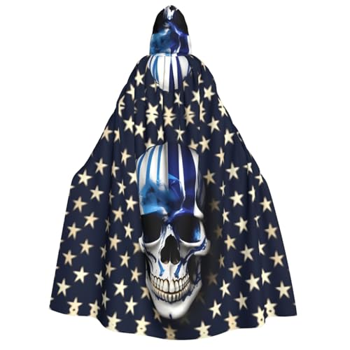 pvinnk Blauer gestreifter Totenkopf-Aufdruck, Karnevals-Dekorationen, Stil, Kapuzenumhang für Kostümpartys, Cosplay, Hexenkostüme pvinnk Blauer gestreifter Totenkopf-Aufdruck, Karnevals-Dekorationen, Stil, Kapuzenumhang für Kostümpartys, Cosplay, Hexenkostüme von pvinnk