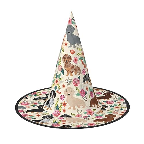 pvinnk Dackel Blumendruck über lebendigem Karneval Halloween Hut Erwachsene Kostüm Zubehör für Mottopartys pvinnk Dackel Blumendruck über lebendigem Karneval Halloween Hut Erwachsene Kostüm Zubehör für Mottopartys von pvinnk