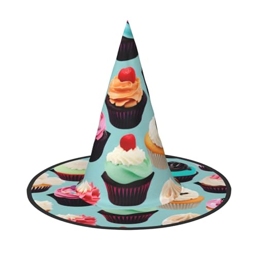 pvinnk Farbenfroher Cupcake-Druck über lebendigem Karneval, Halloween, Kostümzubehör für Mottopartys von pvinnk
