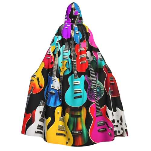 pvinnk Farbenfroher Gitarren-Druck, Karnevals-Dekorationen, Stil, Kapuzenumhang für Kostümpartys, Cosplay, Hexenkostüme pvinnk Farbenfroher Gitarren-Druck, Karnevals-Dekorationen, Stil, Kapuzenumhang für Kostümpartys, Cosplay, Hexenkostüme von pvinnk