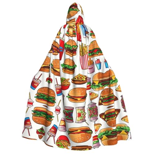 pvinnk Fast-Food-Druck, Karnevals-Dekorationen, Stil, Kapuzenumhang für Kostümpartys, Cosplay, Hexenkostüme pvinnk Fast-Food-Druck, Karnevals-Dekorationen, Stil, Kapuzenumhang für Kostümpartys, Cosplay, Hexenkostüme von pvinnk