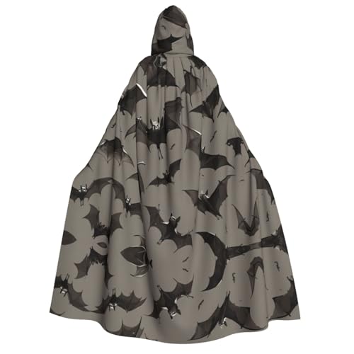 pvinnk Halloween Fledermäuse grauer Druck Gothic Renaissance Umhang Halloween Cosplay Hexe Mittelalter Motto-Partys von pvinnk