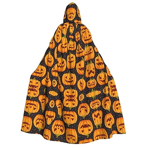 pvinnk Halloween-Kürbis-Muster, Druck, Karnevals-Dekorationen, Stil, Kapuzenumhang für Kostümpartys, Cosplay, Hexenkostüme von pvinnk