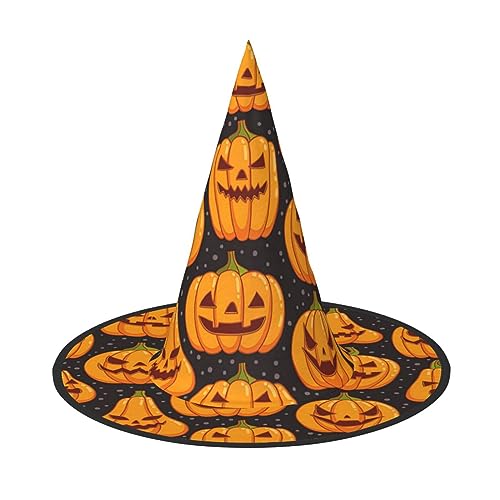 pvinnk Halloween-Kürbis-Muster Druck über lebhaften Karneval Halloween Hut Erwachsene Kostüm Zubehör für Mottopartys von pvinnk
