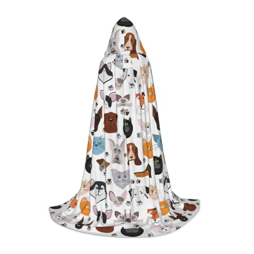 pvinnk Katzen- und Hundegesichter, Bulldogge, Beagle, Labrador, Druck, Halloween, warmer Kapuzenumhang für Männer und Frauen, für Karneval, Cosplay, Hexenkostüme pvinnk Katzen- und Hundegesichter, Bulldogge, Beagle, Labrador, Druck, Halloween, warmer Kapuzenumhang für Männer und Frauen, für Karneval, Cosplay, Hexenkostüme von pvinnk