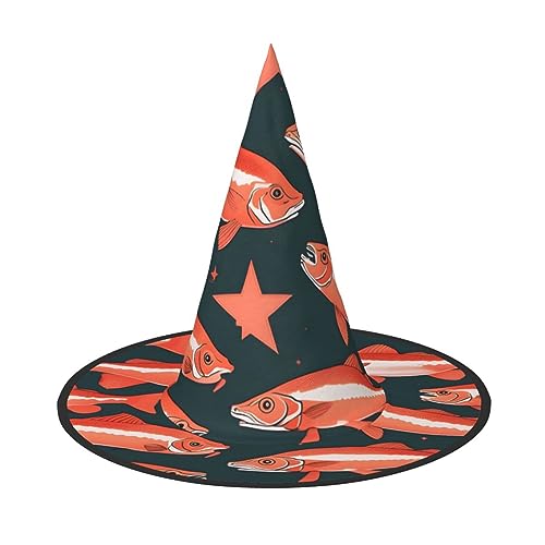 pvinnk Lachsdruck über lebendigem Karneval Halloween Hut Erwachsene Kostüm Zubehör für Mottopartys von pvinnk