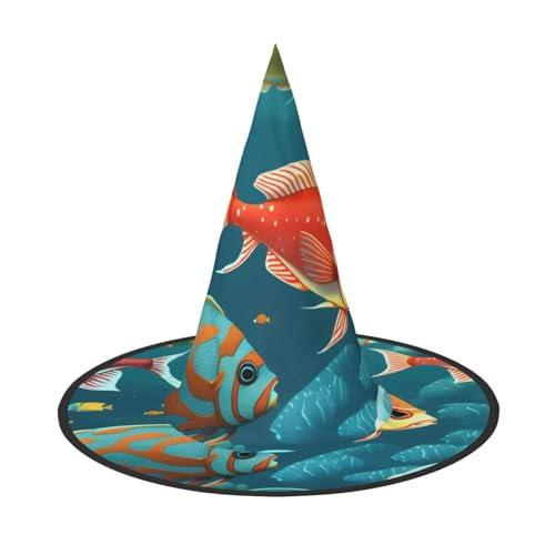 pvinnk Ozean Unterwasserfisch Druck über lebendigem Karneval Halloween Hut Erwachsene Kostüm Zubehör für Mottopartys pvinnk Ozean Unterwasserfisch Druck über lebendigem Karneval Halloween Hut Erwachsene Kostüm Zubehör für Mottopartys von pvinnk