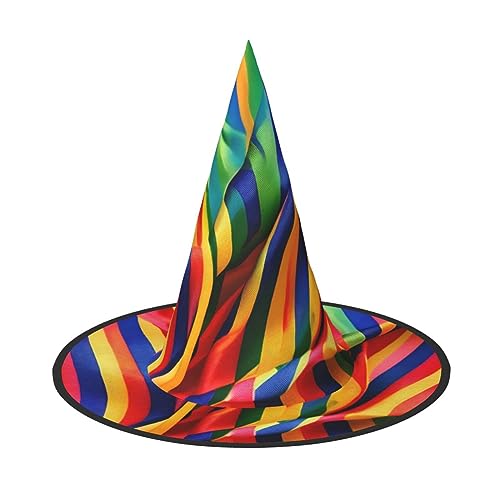 pvinnk Regenbogenfarbener Streifendruck über lebendigem Karneval, Halloween, Kostümzubehör für Mottopartys von pvinnk