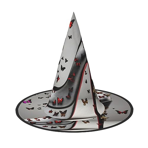 pvinnk Schmetterling High Heel Druck über lebhaften Karneval Halloween Hut Erwachsene Kostüm Zubehör für Mottopartys von pvinnk