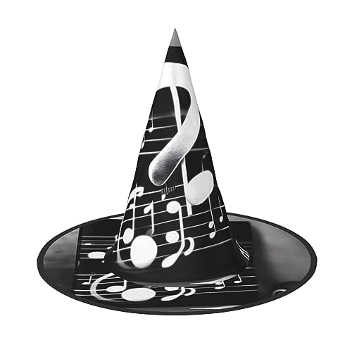 pvinnk Schwarz-weißer Musiknoten-Druck über lebendigem Karneval Halloween Hut Erwachsene Kostüm Zubehör für Mottopartys pvinnk Schwarz-weißer Musiknoten-Druck über lebendigem Karneval Halloween Hut Erwachsene Kostüm Zubehör für Mottopartys von pvinnk