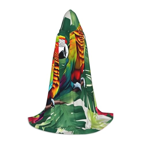 pvinnk Tropischer Blumenblatt-Papageien-Druck, warmer Kapuzenumhang für Männer und Frauen, für Karneval, Cosplay, Hexenkostüme pvinnk Tropischer Blumenblatt-Papageien-Druck, warmer Kapuzenumhang für Männer und Frauen, für Karneval, Cosplay, Hexenkostüme von pvinnk