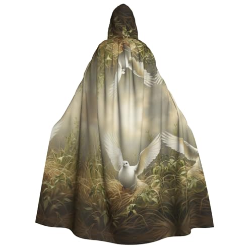 pvinnk Umhang mit Kapuze und Gras- und Taubenaufdruck, Karnevalsdekoration, für Kostümpartys, Cosplay, Hexenkostüme pvinnk Umhang mit Kapuze und Gras- und Taubenaufdruck, Karnevalsdekoration, für Kostümpartys, Cosplay, Hexenkostüme von pvinnk