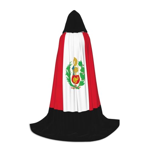 pvinnk Umhang mit Peru-Flagge, warmer Halloween-Umhang mit Kapuze, für Männer und Frauen, für Karneval, Cosplay, Hexenkostüme von pvinnk