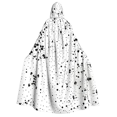 pvinnk Umhang mit schwarzen und weißen Punkten, Gothic, Renaissance, Halloween, Cosplay, Hexe, Mittelalter-Motto-Partys von pvinnk