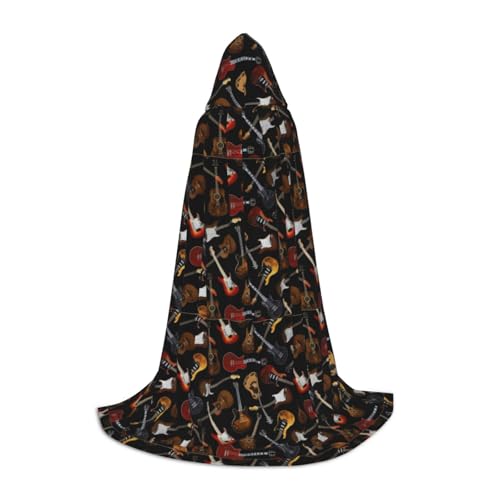 pvinnk Warmer Kapuzenumhang mit Gitarren-Druck, für Männer und Frauen, für Karneval, Cosplay, Hexenkostüme pvinnk Warmer Kapuzenumhang mit Gitarren-Druck, für Männer und Frauen, für Karneval, Cosplay, Hexenkostüme von pvinnk