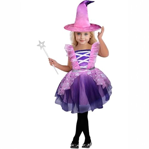 pvucpot Hexenkostüm Kinder Mädchen, Halloween Zauberer Hexenkleid mit Hexenhut, Lila Hexe Cosplay Kostüm Set für Halloween Karneval Party Hexe Kostüm, Hexenkostüm, Karneval Fasching Bekleidung Größen pvucpot Hexenkostüm Kinder Mädchen, Halloween Zauberer Hexenkleid mit Hexenhut, Lila Hexe Cosplay Kostüm Set für Halloween Karneval Party Hexe Kostüm, Hexenkostüm, Karneval Fasching Bekleidung Größen von pvucpot