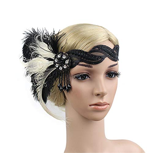 pxjsdwe angebot des tages, Feder Stirnband Damen Vintage Cocktail Feder Haarschmuck Haarband Elegant Feder Stirnband Cosplay Fascinator-Hut Karneval Party Schwarz Haarreif pxjsdwe angebot des tages, Feder Stirnband Damen Vintage Cocktail Feder Haarschmuck Haarband Elegant Feder Stirnband Cosplay Fascinator-Hut Karneval Party Schwarz Haarreif von pxjsdwe