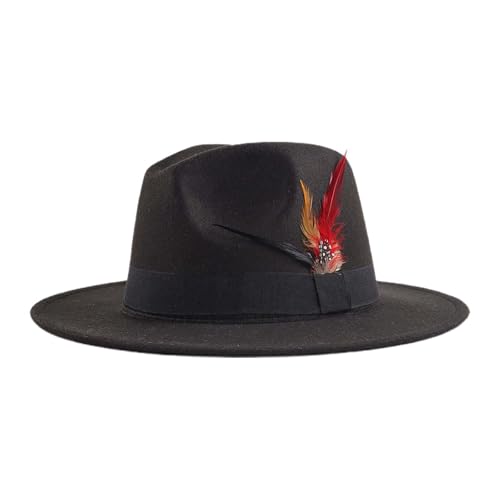 pxjsdwe trachtenhut herren oktoberfest, Trachtenhut Herren Damen Oktoberfest Filzhut mit Feder Retro Bayerischer Hut Festlich Mottoparty Trachtenhüte Erwachsene Unisex für Karneval Halloween Schwarz von pxjsdwe