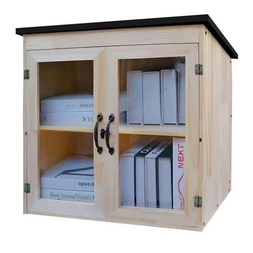 DIY Little Library Box Outdoor - Wasserdicht, lackiertes Holzdesign für Langlebigkeit | Fördert Lesen & Gemeinschaftsbücher Teilen | Stilvoll & langlebig für den Innen- und Außenbereich von qeqanazo