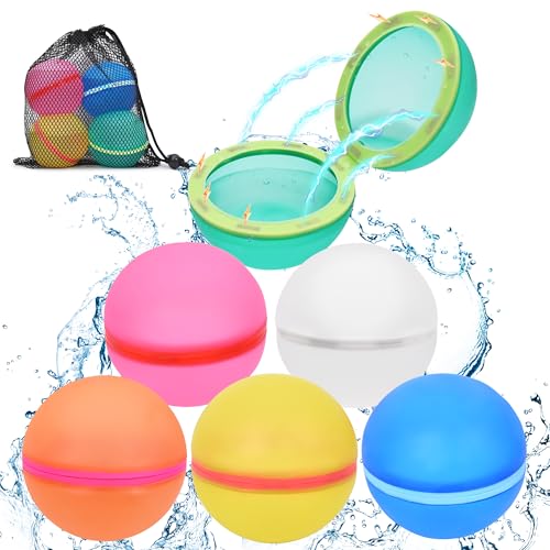 qianduoduo 6 Stück Wasserbomben wiederverwendbar, Wiederverwendbare Wasserbomben,Magnet Selbstschließend Wiederverwendbar Schnell Wiederbefüllbare Silikon Wasserbomben für Kinder, Strand,Poolparty qianduoduo 6 Stück Wasserbomben wiederverwendbar, Wiederverwendbare Wasserbomben,Magnet Selbstschließend Wiederverwendbar Schnell Wiederbefüllbare Silikon Wasserbomben für Kinder, Strand,Poolparty von qianduoduo