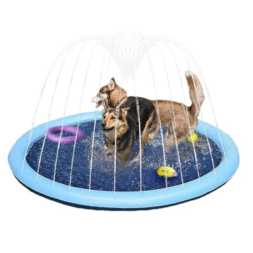 qixeuoa Haustiere Wasserspielmatte, Sprinklermatte für Hunde & Kinder, Verdickte Hunde-Wasserspielmatte, für Babys, Kleinkinder, Junge, Mädchen, Haustiere, Sommer, Garten, Outdoor-Spiel qixeuoa Haustiere Wasserspielmatte, Sprinklermatte für Hunde & Kinder, Verdickte Hunde-Wasserspielmatte, für Babys, Kleinkinder, Junge, Mädchen, Haustiere, Sommer, Garten, Outdoor-Spiel von qixeuoa