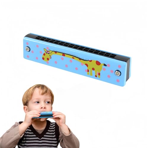 H-armonica K-ids Mundharmonika für Kinder, Giraffenmuster, kreative Kindergarten Musiklehrhilfe für Anfänger, um Musikinstrumente zu spielen, Holz-Mundharmonika von qixiang