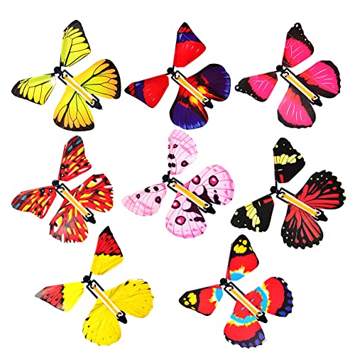 qiyifang Aufziehbare Schmetterlinge – Flutter Flyers Karte Fly Out – Magic Fairy Wind Up Gummiband Powered For Surprise Hochzeit Geburtstag Geschenk von qiyifang