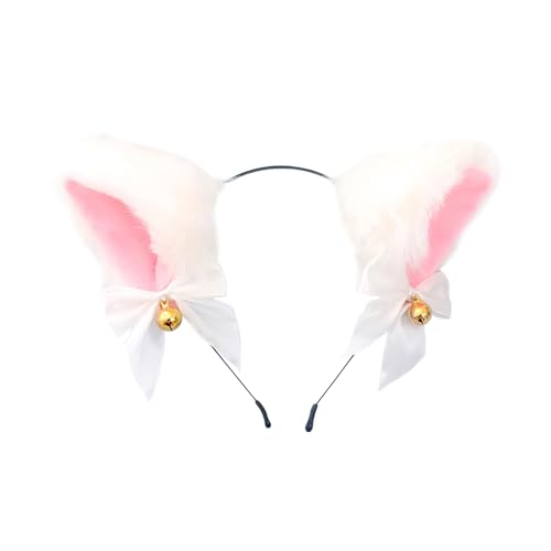qiyifang Furry Cat Ears Headband | Furry Ears Headband with Bells - Animal Ears, Cat Headband, Furry Cat Ears for Women for Anime Cosplay Party Dress Up von qiyifang