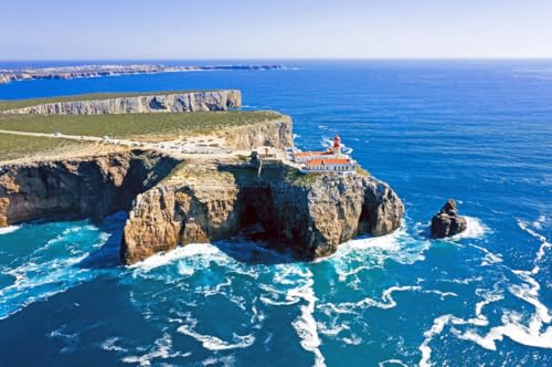 1000 Teile Puzzle für Erwachsene - Ponta Da Piedade Leuchtturm Puzzle - Natur Landschaft Reise Herausforderndes Puzzle für Jugendliche Kinder Wohnkultur Unterhaltung Spielzeug Spaß Spiel Bestes von qkutyff