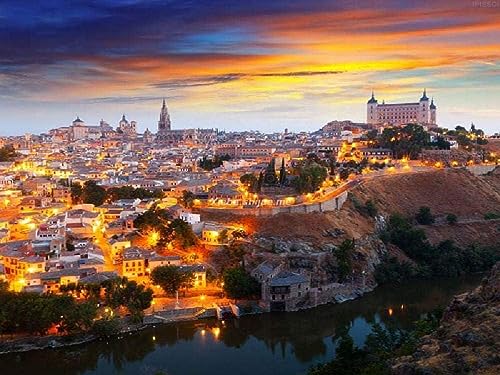 500 Teile Spanisches Sunset Puzzle – Toledo Spanien – Großes Puzzle für Erwachsene, Jugendliche und Kinder, großes Puzzle, Lernspielzeug, intellektuelle Dekompression 500 Teile Spanisches Sunset Puzzle – Toledo Spanien – Großes Puzzle für Erwachsene, Jugendliche und Kinder, großes Puzzle, Lernspielzeug, intellektuelle Dekompression von qkutyff