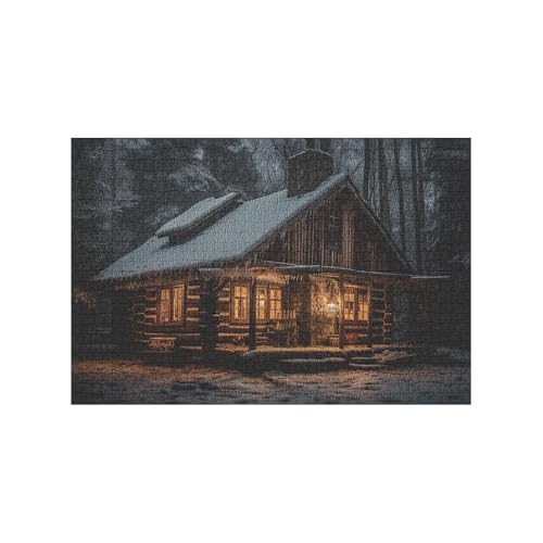 Winter Puzzle für Erwachsene 1000 Teile - Verschneite Alte Hütte Dunkle Waldlandschaft Puzzles - Holzpuzzle Spielzeug Herausfordernde lustige Spiele Heimdekoration Einzigartige Geschenke Geeignet für Winter Puzzle für Erwachsene 1000 Teile - Verschneite Alte Hütte Dunkle Waldlandschaft Puzzles - Holzpuzzle Spielzeug Herausfordernde lustige Spiele Heimdekoration Einzigartige Geschenke Geeignet für von qkutyff