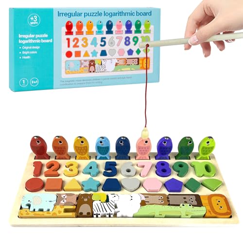 Holz Montessori Puzzle Spielzeug,Multifunktionale Holzpuzzles,Lernspielzeug,Busy Board Montessori,4 in 1 Zahlen Holz,Lernspielzeug ab 3 Jahre,Angelspiel,Montessori Kinder Spielzeug für ab 3 Jahre Holz Montessori Puzzle Spielzeug,Multifunktionale Holzpuzzles,Lernspielzeug,Busy Board Montessori,4 in 1 Zahlen Holz,Lernspielzeug ab 3 Jahre,Angelspiel,Montessori Kinder Spielzeug für ab 3 Jahre von qimeyu