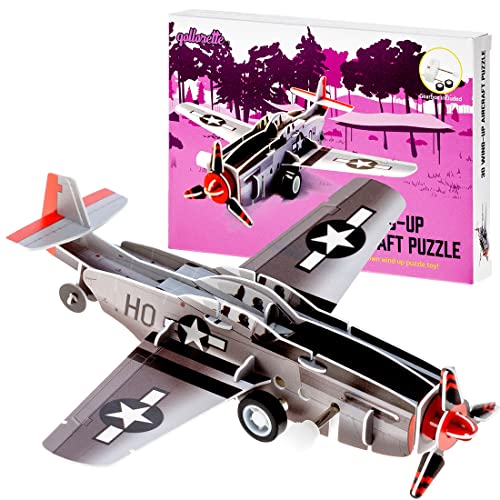 qollorette Aufziehspielzeug 3D Puzzle Kinder Militär Spielzeug Modellbau Armee Flugzeug Modell Aufziehauto Lernspiele für Kinder Jungen und Mädchen von qollorette