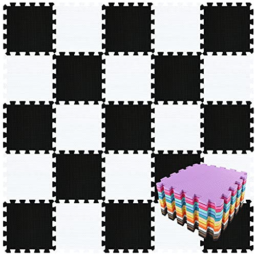 qqpp® 18 Puzzle Eva Schaumstoff Puzzlematte Puzzleteppich Kinder - Krabbelmatte Spielmatte Baby Schadstofffrei Sport rutschfest Bodenschutzmatte Fitness Matte. Weiß, Schwarz. QQC-ADb18N qqpp® 18 Puzzle Eva Schaumstoff Puzzlematte Puzzleteppich Kinder - Krabbelmatte Spielmatte Baby Schadstofffrei Sport rutschfest Bodenschutzmatte Fitness Matte. Weiß, Schwarz. QQC-ADb18N von qqpp
