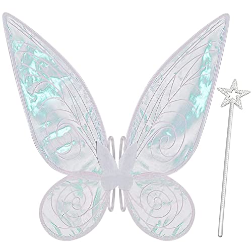 quescu Feenflügel für Erwachsene, Schmetterlingsflügel für Mädchen und Frauen, Halloween-Kostüm, funkelnde Engelsflügel, Verkleidung, Partygeschenk quescu Feenflügel für Erwachsene, Schmetterlingsflügel für Mädchen und Frauen, Halloween-Kostüm, funkelnde Engelsflügel, Verkleidung, Partygeschenk von quescu