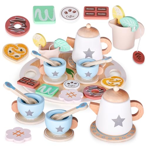quiodok Teeservice Kinderküche Zubehör Tee Set Teeservice Kinders Spielküche Zubehör Teeservice Kinder Teeset aus Holz Tee-Set aus Holz für Kinder ab 3 Jahren Mädchen Jungen quiodok Teeservice Kinderküche Zubehör Tee Set Teeservice Kinders Spielküche Zubehör Teeservice Kinder Teeset aus Holz Tee-Set aus Holz für Kinder ab 3 Jahren Mädchen Jungen von quiodok