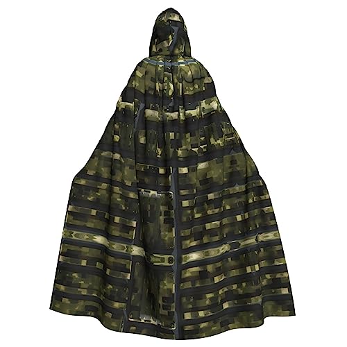 Armee-Umhang mit digitalem Camouflage-Druck, Gothic-Karneval, dunkler Fantasy-Umhang für Maskerade und Cosplay-Events Armee-Umhang mit digitalem Camouflage-Druck, Gothic-Karneval, dunkler Fantasy-Umhang für Maskerade und Cosplay-Events von rannsut