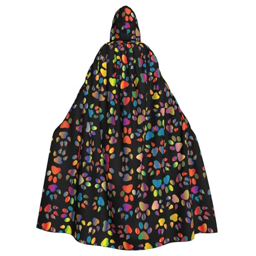 Bunter Hundepfotenabdruck, Gothic-Karnevals-Umhang, dunkler Fantasieumhang für Maskerade und Cosplay-Events Bunter Hundepfotenabdruck, Gothic-Karnevals-Umhang, dunkler Fantasieumhang für Maskerade und Cosplay-Events von rannsut
