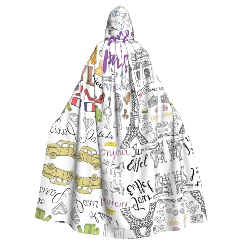 Französischer Paris-Tour-Eiffelturm-Druck, Gothic-Karneval-Umhang, dunkler Fantasieumhang für Maskerade und Cosplay-Events Französischer Paris-Tour-Eiffelturm-Druck, Gothic-Karneval-Umhang, dunkler Fantasieumhang für Maskerade und Cosplay-Events von rannsut