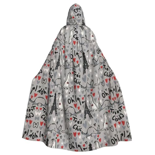 Französisches Modell, Frettchen-Druck, Gothic, Karneval, Umhang, dunkler Fantasieumhang für Maskerade und Cosplay-Events von rannsut